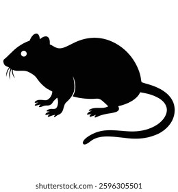 Minimal Rat Silhouette Graphic Art Icon Design