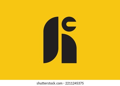Minimal RC logo. Icon of a CR letter on a luxury background. Logo idea based on the RC monogram initials. Professional variety letter symbol and CR logo on background.