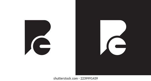 Minimal RC logo. Icon of a CR letter on a luxury background. Logo idea based on the RC monogram initials. Professional variety letter symbol and CR logo on black and white background.