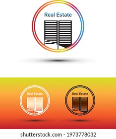 minimal real estate or building logo in circle
