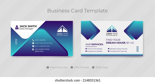Minimal Real estate business card design or company visiting name card template