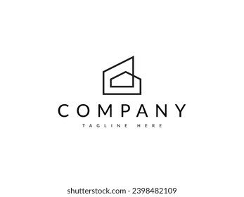 minimal real estate construction logo design