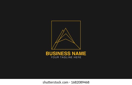 minimal real estate mountain logo design vector line art