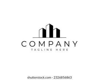 diseño de logotipo vectorial de propiedad inmobiliaria mínima