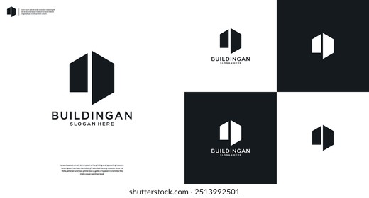 Minimal real estate property vector symbol logo design template