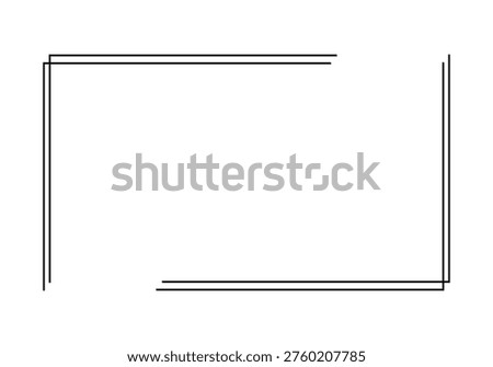 Minimal rectangular border frame design. Simple double line corner frame element. Clean geometric outline frame template. Modern border layout for posters, certificates and graphic design
