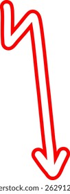 Minimal Red Arrow In Hand Drawn Outline
