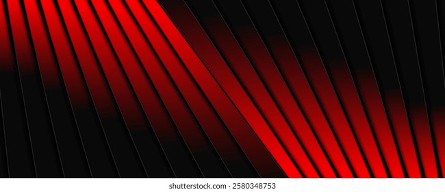 Minimal red and black striped abstract geometric background. High contrast tech vector design