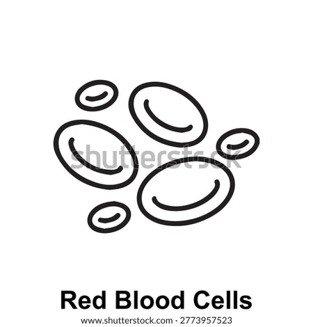 Minimal red blood cells icon representing oxygen transport, blood circulation, and hematology in a clean and minimal vector style designed for clarity and professional use. Perfect for healthcare, medical, biology, and laboratory-related projects including apps, UI UX design, and educational content, with a fully editable and scalable vector suitable for digital and print use.