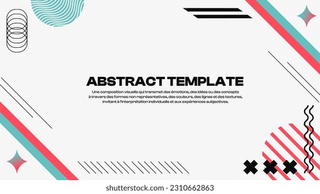Minimal Red and Blue Lines with Abstract Decorations Template Illustration