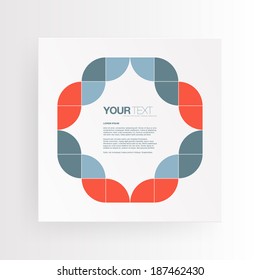 Minimal red and blue square poster design with abstract ornament and your text  Eps 10 stock vector illustration  