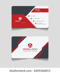 Minimal red business card template design