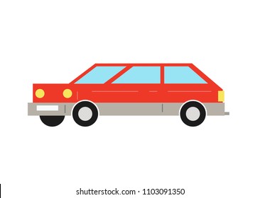 Minimal Red Car Illustration