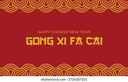 Minimal Red Chinese New Year Grußhintergrund mit Gong Xi Fa Cai Text