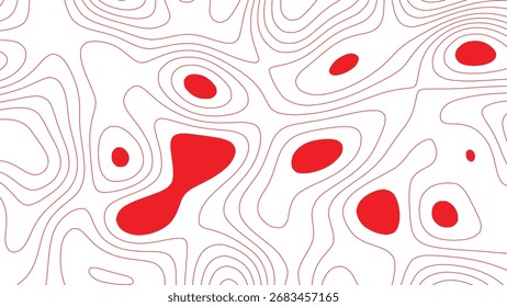 Minimale rote Kontur Linie abstraktes nahtloses Muster, moderne Vektorhintergrund Illustration in der Branding verwendet, Stoffdrucke, Tapeten, Plakate, Verpackungen