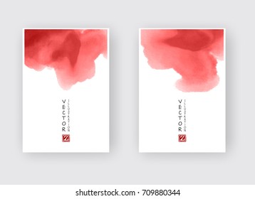 Minimal red covers design. Cool paint brush.