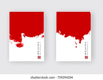 Minimal red covers design. Cool paint brush.