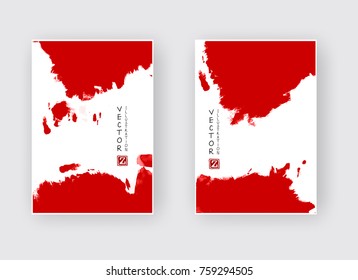 Minimal red covers design. Cool paint brush.