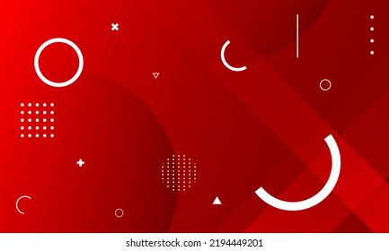 Minimal red geometric background. Dynamic shapes composition. Eps10 vector