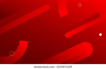 Minimal red geometric background. Dynamic shapes composition. Eps10 vector