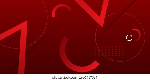 Minimal red geometric background. Dynamic shapes composition. Vector illustration
