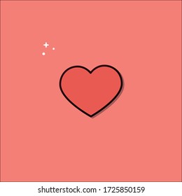 Minimal Red Heart on a red background vector