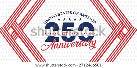 Minimal Red Line Frame USA 250th Anniversary Clean Patriotic Banner