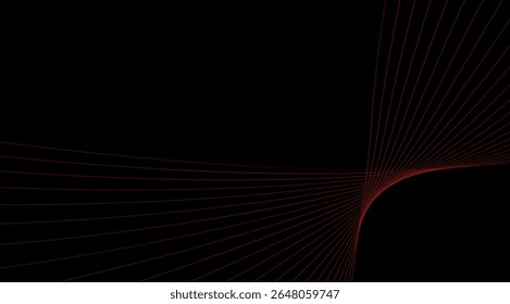 Minimal Red Lines on Black Background – Abstract Tech Style