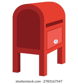 Minimal red mailbox cartoon vector