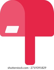 Icono de buzón rojo mínimo en la publicación