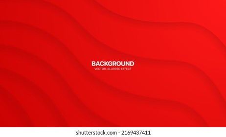 Minimal Red Morph Smooth Curved Bent Lines Material Design 3D Vector Blurred Abstract Background. Warped Layered Ripple Structure Geometric Wallpaper. Rendered Abstraction Tilted Distorted Strips Back