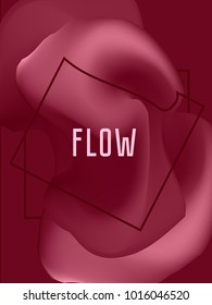Minimal Red Pink Gradient Flow Cover. Duo Tone Cover Design. Geometry Halftone Banner. Minimalist Hipster. Trendy Geometric Journal. Bright Modern Vector Poster. Abstract Fluid Shape Template. Rose.