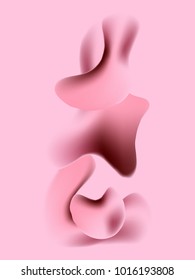 Minimal Red Pink Gradient Flow Cover. Duo Tone Cover Design. Geometry Halftone Banner. Minimalist Hipster. Trendy Geometric Journal. Bright Modern Vector Poster. Abstract Fluid Shape Template. Rose.