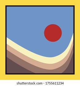 cobertura de miniatura del concepto de sol rojo mínimo