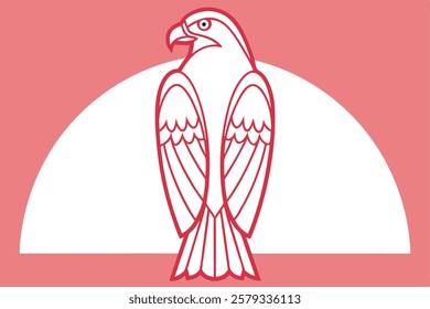 Minimal Red-Tailed Hawk Vector Illustration Artwork