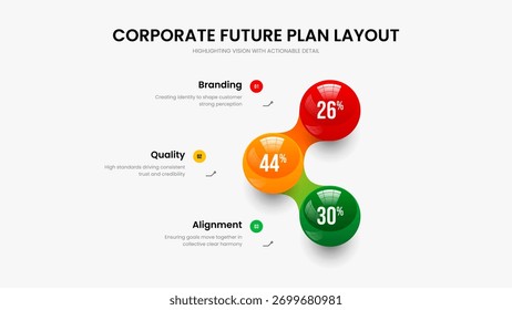 Ilustración vectorial mínima de diseño de diapositivas de informe. Plantilla de presentación de diapositivas de infografía de tres elementos. Plan de ventas Diseño de presentación de diagrama de 3 pasos.