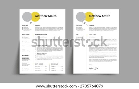 Minimal Resume CV Template Design