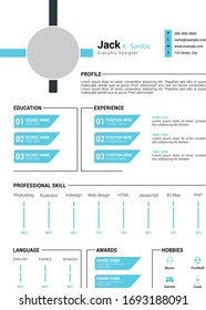 Minimal Resume template Design fully editable and easy to edit.