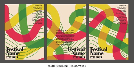 Minimal Retro Abstract Poster Design Pack. vintage abstract poster set vector illustration