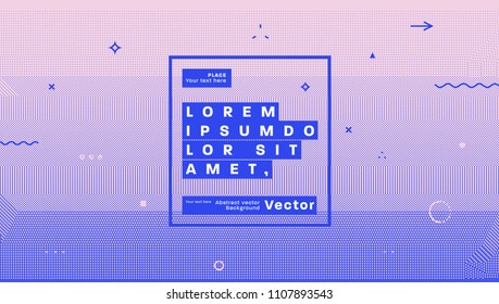 Minimal retro futurism style design with halftone dots pattern and geometric shapes. Eps10 vector illustration