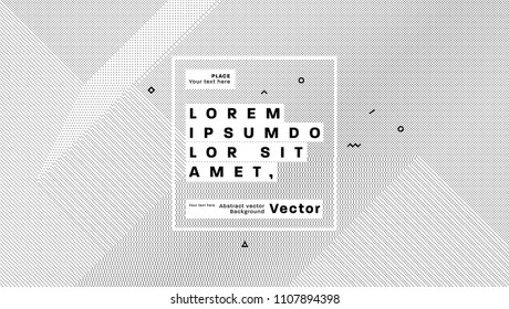 Minimal retro futurism style design with halftone dots pattern and geometric shapes. Eps10 vector illustration