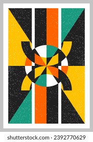 Afiches de diseño geométrico mínimo retro. Decoración contemporánea en las paredes. Fondo de portada de afiches de formas geométricas.