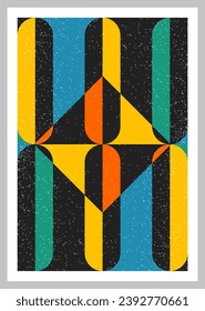 Minimal retro geometric design posters. Contemporary art wall decoration. Geometric shapes poster cover background.