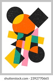 Minimal retro geometric design posters. Contemporary art wall decoration. Geometric shapes poster cover background.