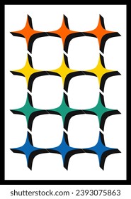 Minimal retro geometric design posters. Contemporary art wall decoration. Geometric shapes poster cover background.