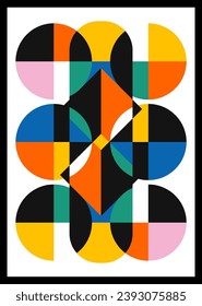 Minimal retro geometric design posters. Contemporary art wall decoration. Geometric shapes poster cover background.