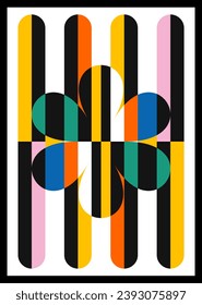 Minimal retro geometric design posters. Contemporary art wall decoration. Geometric shapes poster cover background.