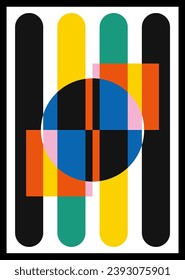 Minimal retro geometric design posters. Contemporary art wall decoration. Geometric shapes poster cover background.