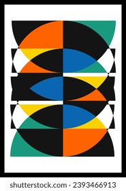 Minimal retro geometric design posters. Contemporary art wall decoration. Geometric shapes poster cover background.
