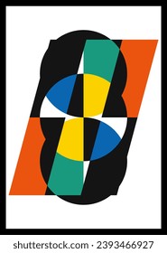 Minimal retro geometric design posters. Contemporary art wall decoration. Geometric shapes poster cover background.